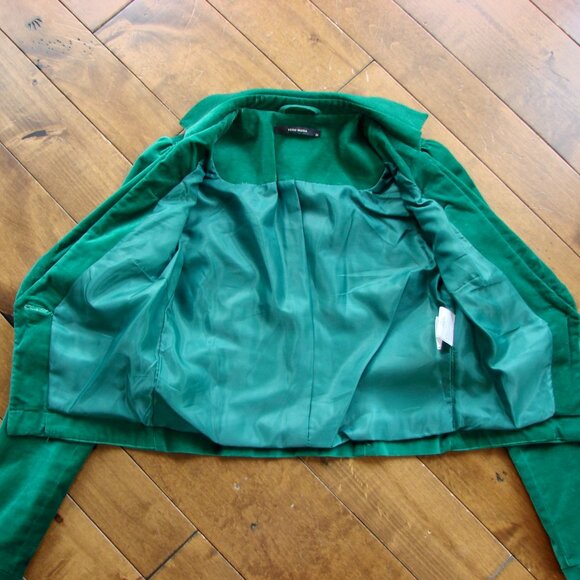 Velvet Green Jacket Blazer Vero Moda Single Breast Whimsigoth Size 34 XS Small - Picture 11 of 16
